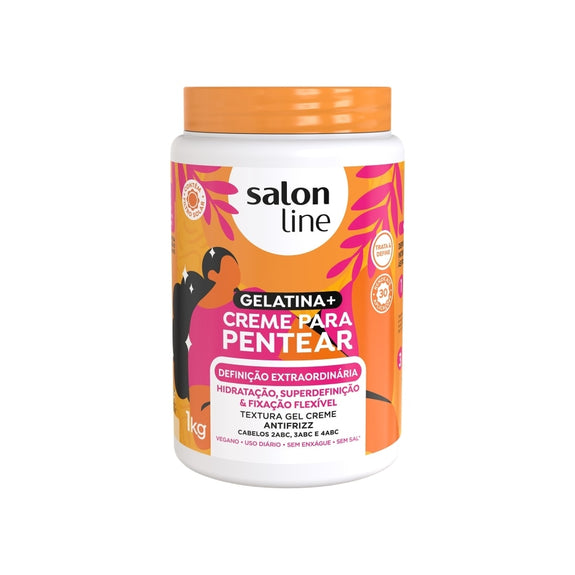 Salon line creme para penter gelatina plus Extraordinary Definition Styling Cream 1kg