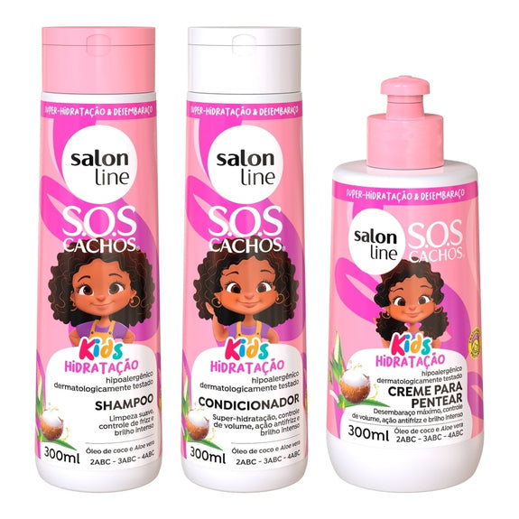 Salon Line Sos cachos Hydration Shampoo + Conditioner + Styling Cream Kit