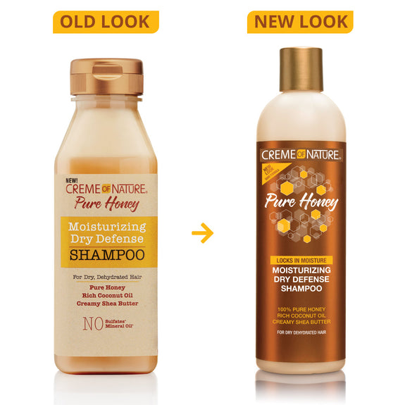 CREME OF NATURE PURE HONEY Moisturizing Dry Defense Shampoo 12oz