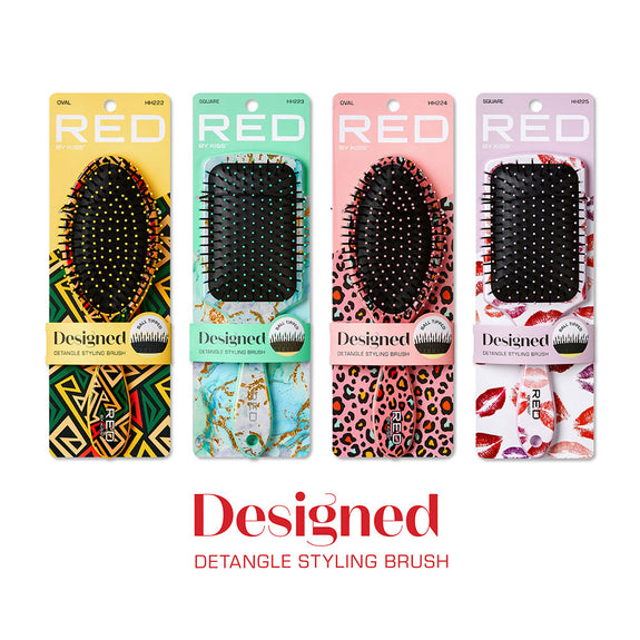 RED BY KISS Square Paddle Designed Brush – Kisses  Wet To Dry Detangling