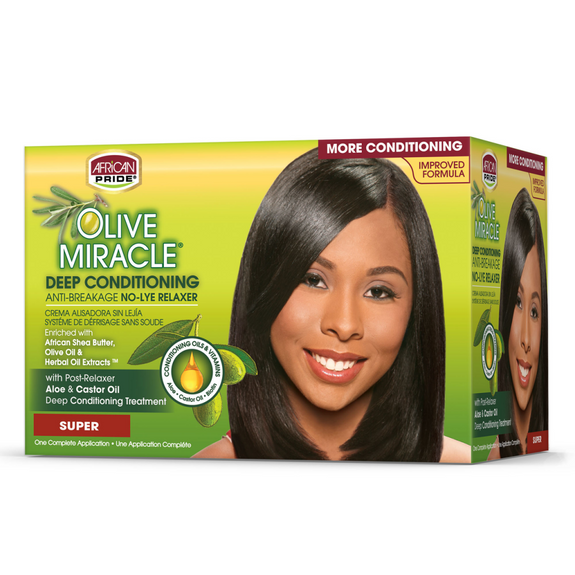 AFRICAN PRIDE OLIVE MIRACLE NO-LYE RELAXER KIT