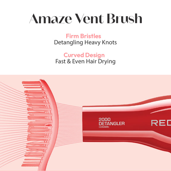 RED BY KISS Flexible Amaze Oval Vent Brush  Firm Bristles for Detangling