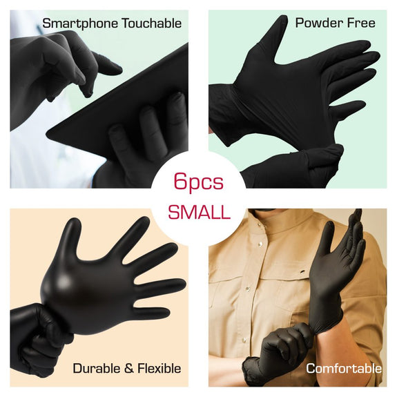 RED BY KISS Black Latex Gloves (6pcs)