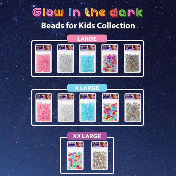RED BY KISS Glow In The Dark Hair Beads X LARGE