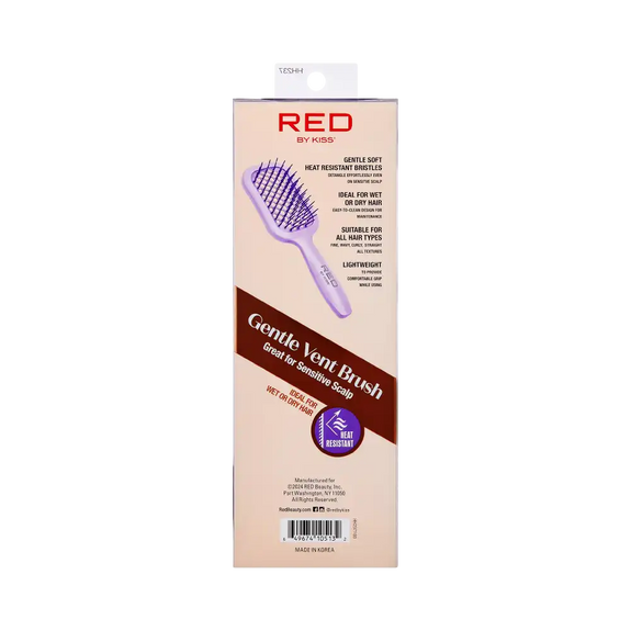 RED BY KISS Gentle Wet & Dry Vent Heat-Resistant Brush Softer, Flexible Bristles