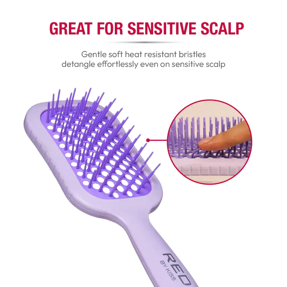 RED BY KISS Gentle Wet & Dry Vent Heat-Resistant Brush Softer, Flexible Bristles