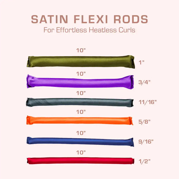 RED BY KISS Heatless Curling Silky Satin Flexi Rods BLUE