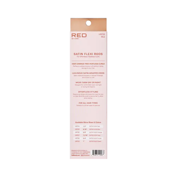 RED BY KISS Heatless Curling Silky Satin Flexi Rods BLUE