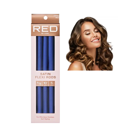 RED BY KISS Heatless Curling Silky Satin Flexi Rods BLUE