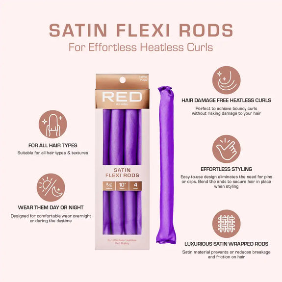 RED BY KISS Heatless Curling Silky Satin Flexi Rods