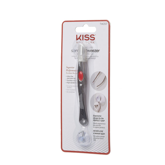 KISS NEW YORK Slant Tip Tweezer with Suction Cup