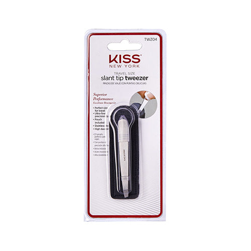 KISS NEW YORK Travel Size Slant Tip Tweezer with Pouch