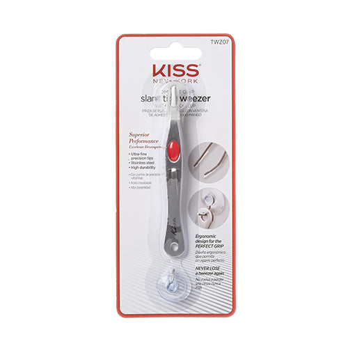 KISS NEW YORK Slant Tip Tweezer with Suction Cup