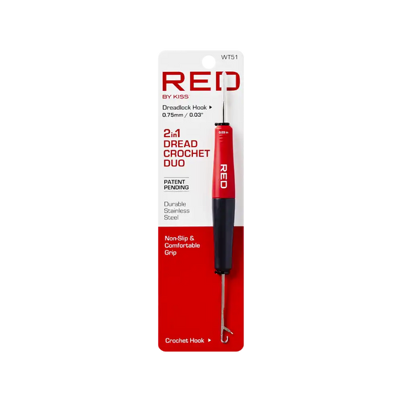 RED BY KISS 2-in-1 Locking Needle & Crochet Hook Duo for Dreadlocks