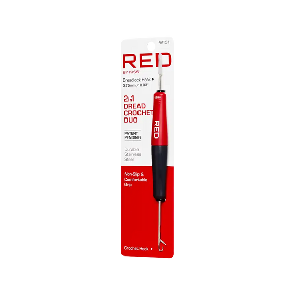 RED BY KISS 2-in-1 Locking Needle & Crochet Hook Duo for Dreadlocks
