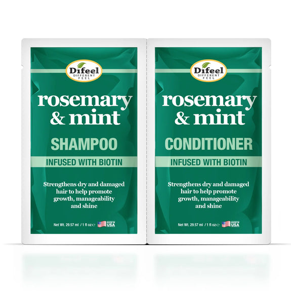 DIFEEL ROSEMARY MINT WITH BIOTIN SHAMPOO & CONDITIONER COMBO TRAVEL SIZED PACKET 2 OZ