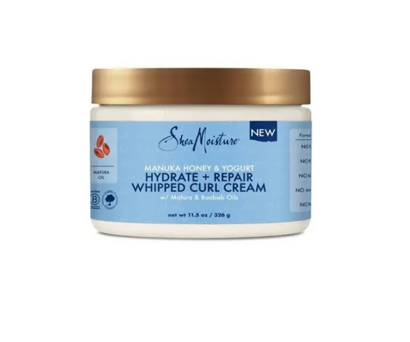SHEAMOISTURE Manuka Honey & Yogurt Hydrate + Repair Whipped Curl Cream 11.5 Oz