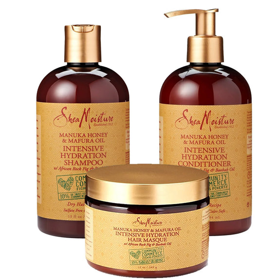 Shea Moisture SheaMoisture Manuka Honey & Mafura Oil Intensive Hydration Combination Set SHMAPOO -13 OZ /CONDITIONER-13 OZ /HAIR MASK -13 0Z