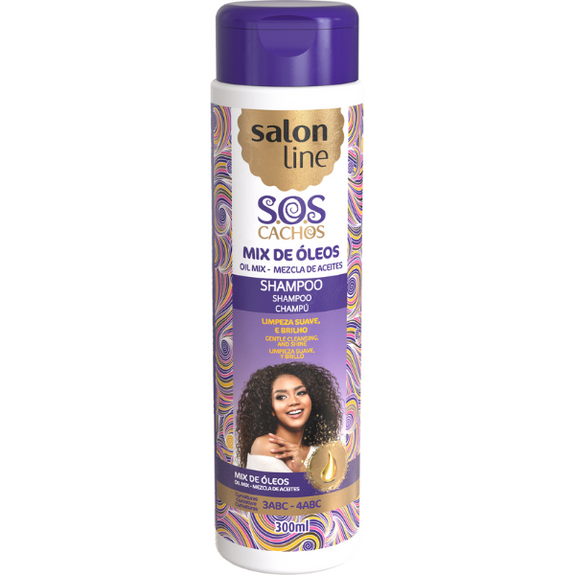 SALON LINE CURLS SOS CACHOS OIL MIX SHAMPOO 300 ML