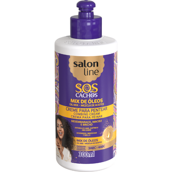 SALON LINE CURLS SOS CACHOS OIL MIX COMBING  CREAM 300 ML
