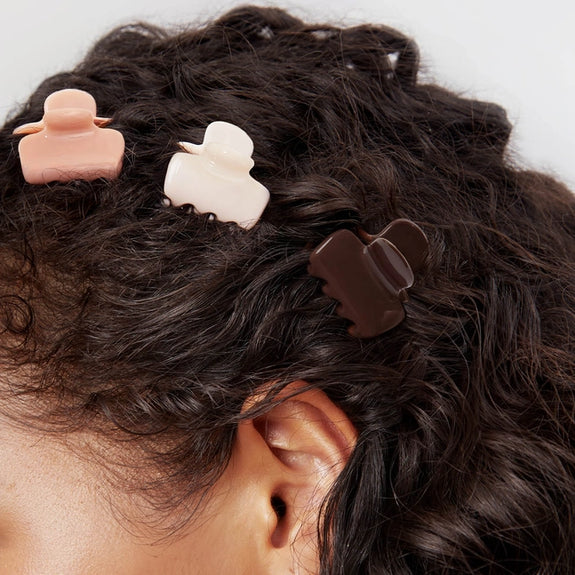 KITSCH Recycled Plastic Mini Cloud Claw Clips 8pc Set - Rosewood