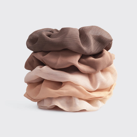 KITSCH Crepe Scrunchies 5pc - Terracotta