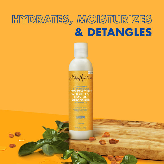 SheaMoisture Weightless Hydrating Detangler Low PorositY-8 OZ