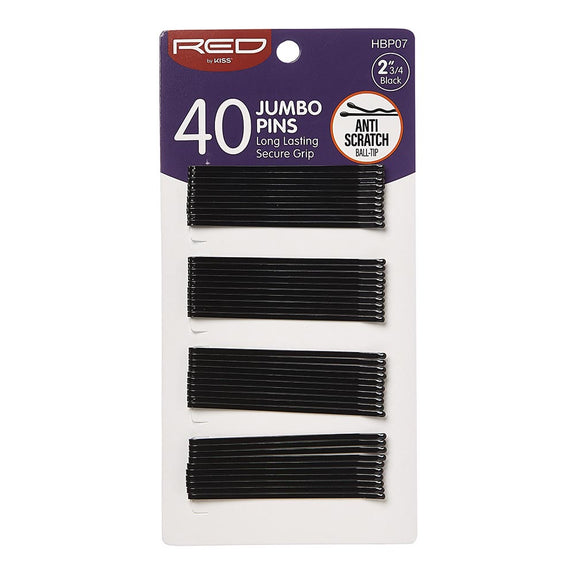 RED BY KISS  Bob Pins Jumbo 2 3/4" 40 OCT BLACK