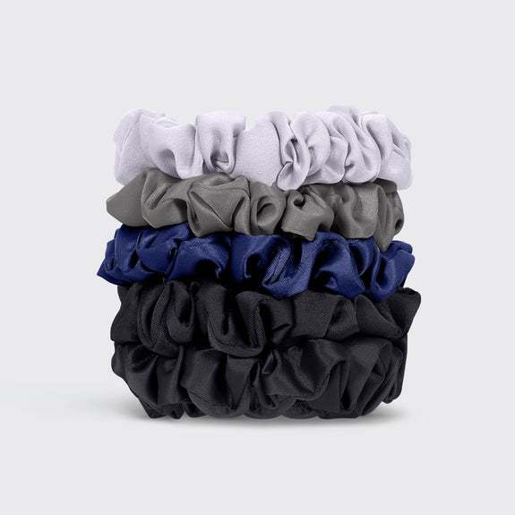 KITSCH Satin Petite Scrunchies 5pc Set- Midnight