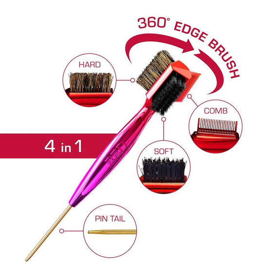 RED BY KISS 4-in-1 360° Edge Brush with Pin Tail