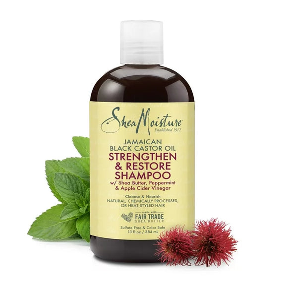 Shea Moisture Strengthen, Grow & Restore Shampoo and Conditioner Set, Jamaican Black Castor Oil Combination Pack, 13 oz Shampoo & 13 oz. Conditioner
