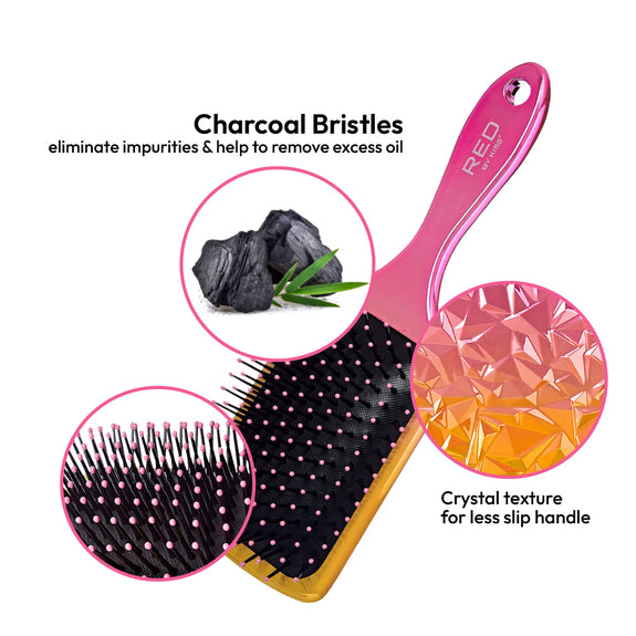 RED BY KISS Crystal Charcoal Brush – Square  Charcoal Infused Brush