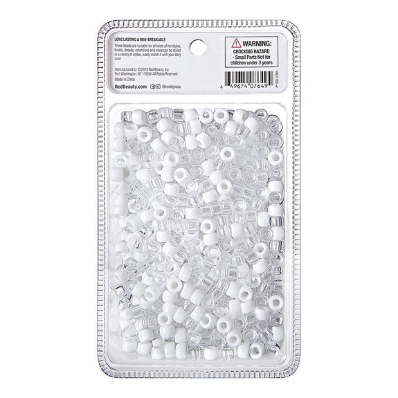 RED BY KISS Regular Hair Beads (1000pcs) White&Clear