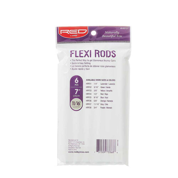 RED BY KISS Flexi Rods 7″ Length (6pcs) Gray
