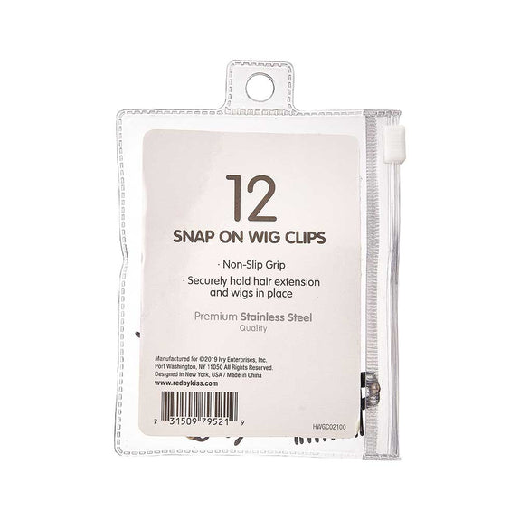 RED BY KISS Wig Clips (12pcs) Large Black