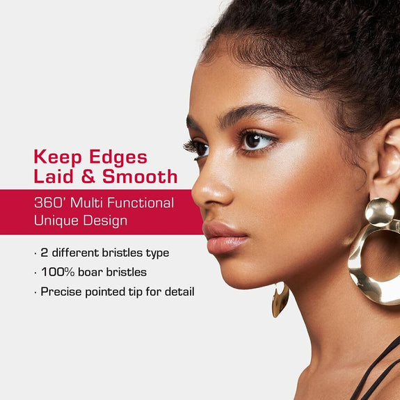 RED BY KISS 4-in-1 360° Edge Brush with Rat Tail