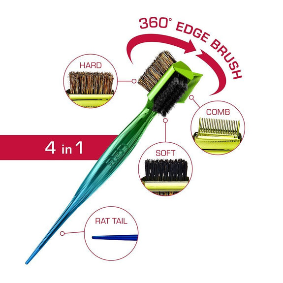 RED BY KISS 4-in-1 360° Edge Brush with Rat Tail