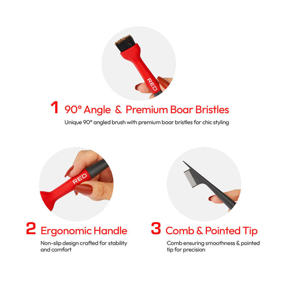 RED BY KISS 90° Angled Edge Pro Brush with Pin Tail