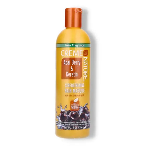 CREME  OF NATURE Acai Berry & Keratin Strengthening Hair Masque 12 OZ