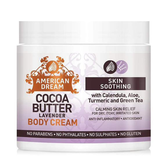 American Dream Cocoa Butter Lavender Body Cream  SKIN SOOTHING WITH CALENDULA 16 oz