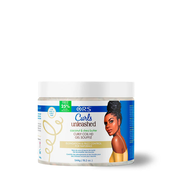 ORS CURLS UNLEASHED COCONUT AND SHEA BUTTER CURLY COIL HD GEL SOUFFLE (16.0 OZ)
