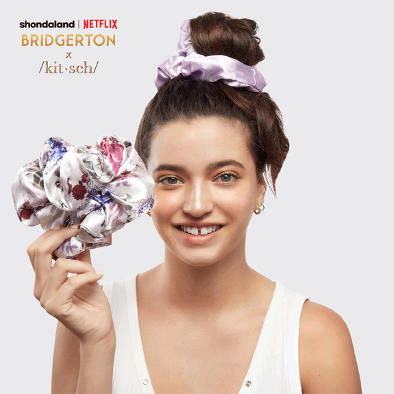 Kitsch Bridgerton X Kitsch Satin Pillow Scrunchies - Floral
