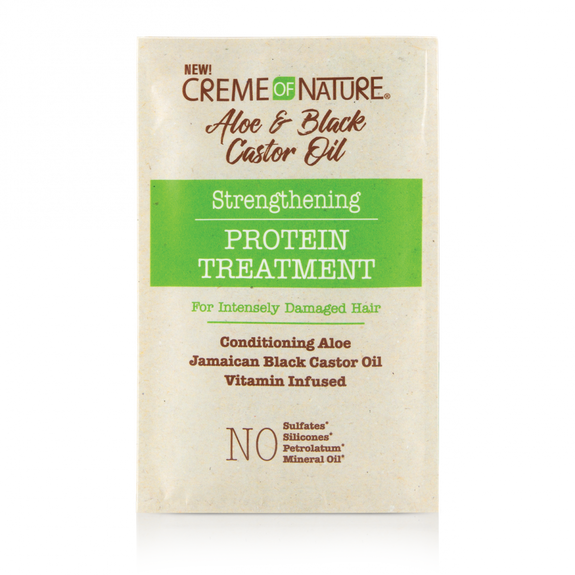 CREME OF NATURE ALOE & BLACK CASTOR OIL Strengthening Protein Treatment 1.5 OZ