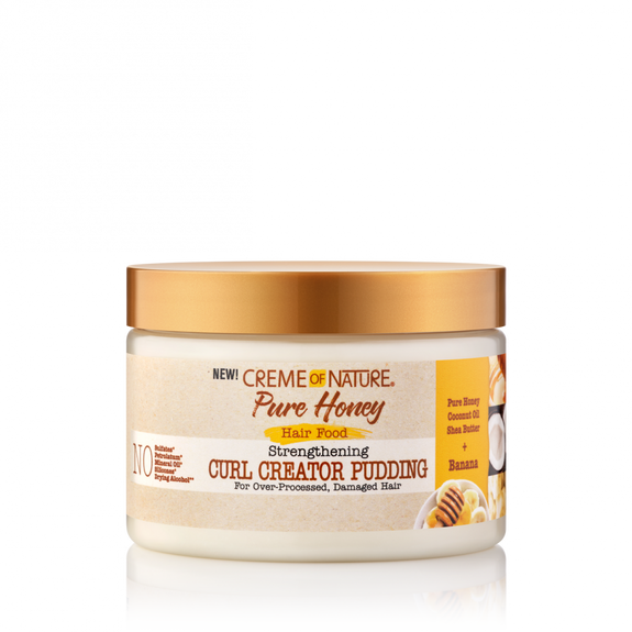 CREME OF NATURE PURE HONEY Hair Food Strengthening Curl Creator Pudding 11.5 oz