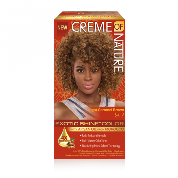 CREME OF NATURE  ARGAN OIL FROM MOROCCO Exotic Shine Color with Argan Oil from Morocco 9.2 Light Caramel Brown