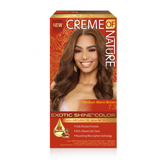 CREME  OF NATURE ARGAN OIL FROM MOROCCO Exotic Shine Color with Argan Oil from Morocco 7.3 Medium Warm Brown