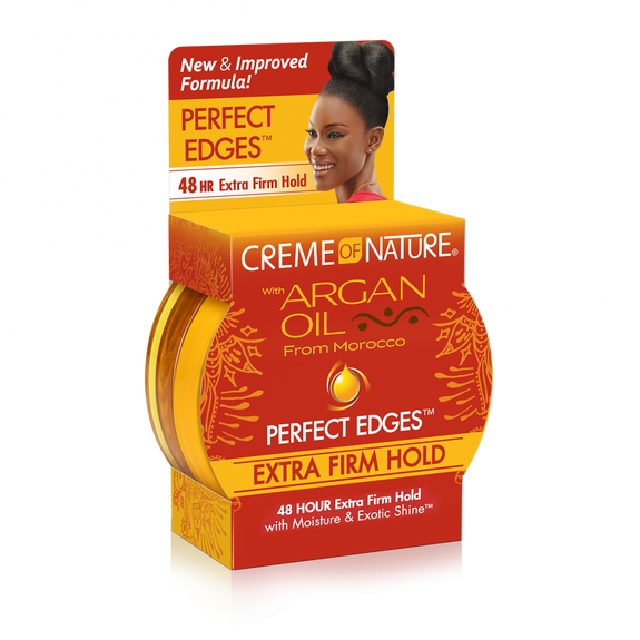 CREME OF NATURE ARGAN OIL FROM MOROCCO Perfect Edges Extra Firm Hold 2.25 OZ