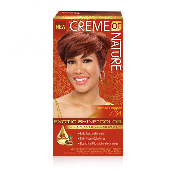 CREME  OF NATURE ARGAN OIL FROM MOROCCO Exotic Shine Color with Argan Oil from Morocco 7.64 Bronze Copper