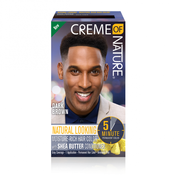 CREME  OF NATURE COLOUR MEN Natural Looking Moisture-Rich* Liquid Hair Color with Shea Butter Conditioner Dark Brown