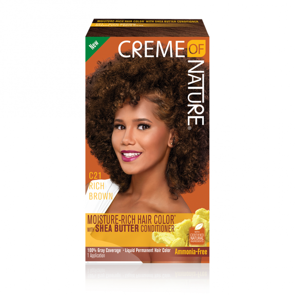 CREME OF NATURE  Moisture-Rich Hair Color* with Shea Butter Conditioner C21 Rich Brown